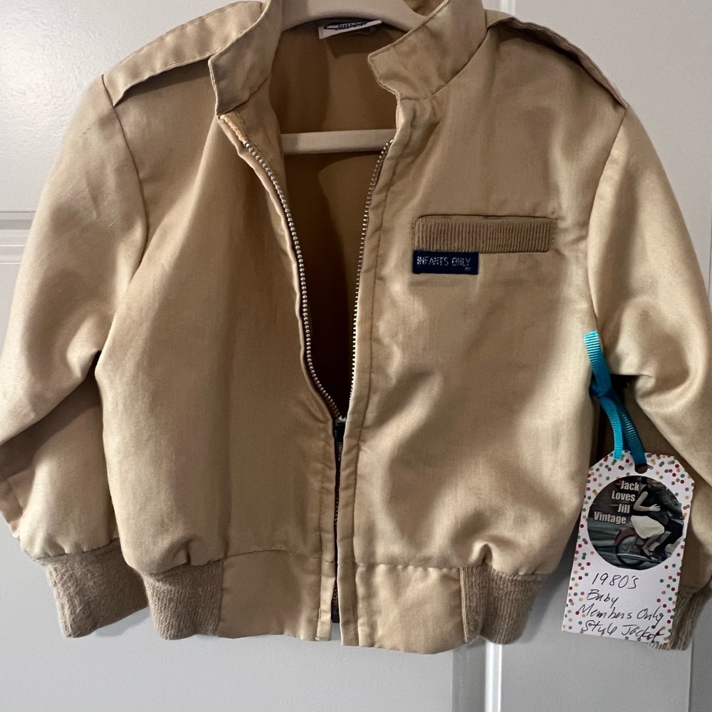 Very Rare Members Only Only Infants Vintage 1980's Baby Jacket -  Tan